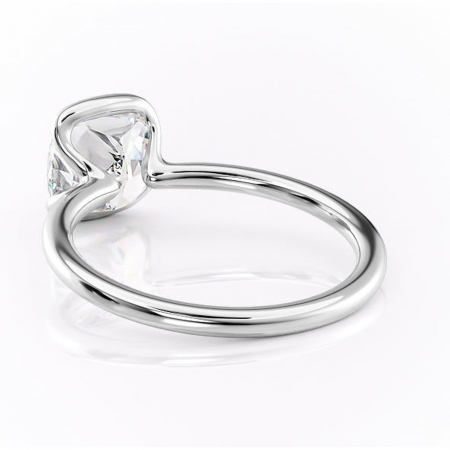 Inel de logodnă Alouette din aur Alb 14kt cu moissanite tăietură pernă – Solitar rafinată pentru profil mediu | Personalizează și configurează gratuit online [3]