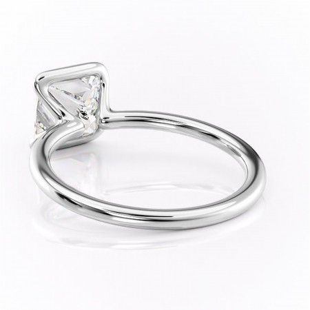 Inel de logodnă Alouette din aur Alb 14kt cu moissanite tăietură princess – Solitar rafinată pentru profil mediu | Personalizează și configurează gratuit online [3]