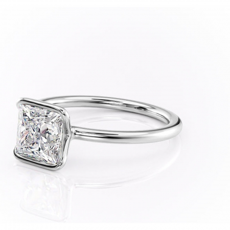 Inel de logodnă Alouette din aur Alb 14kt cu moissanite tăietură princess – Solitar rafinată pentru profil mediu | Personalizează și configurează gratuit online [6]