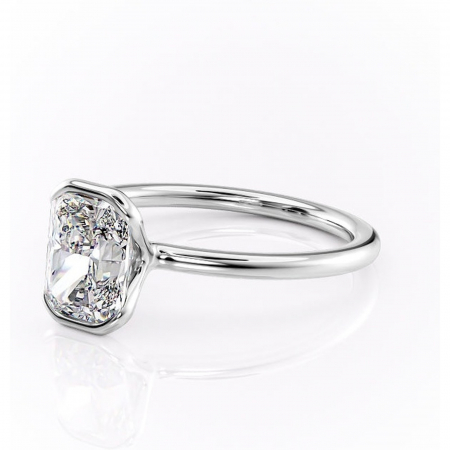 Inel de logodnă Alouette din aur Alb 14kt cu moissanite tăietură radiantă – Solitar rafinată pentru profil mediu | Personalizează și configurează gratuit online [6]