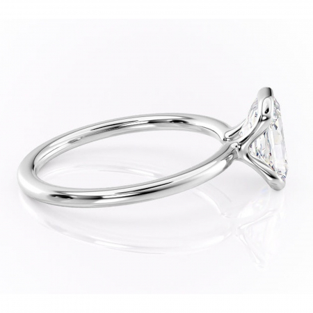 Inel de logodnă Alouette din aur Alb 14kt cu moissanite tăietură radiantă – Solitar rafinată pentru profil mediu | Personalizează și configurează gratuit online [1]