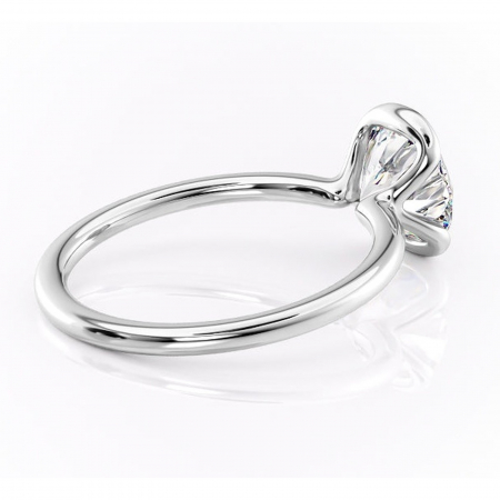 Inel de logodnă Alouette din aur Alb 14kt cu moissanite tăietură rotundă – Solitar rafinată pentru profil mediu | Personalizează și configurează gratuit online [2]