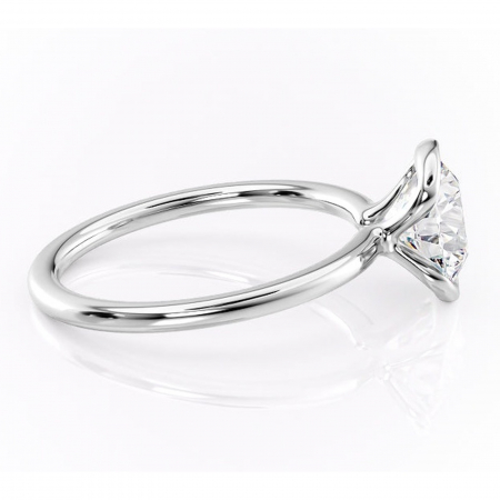 Inel de logodnă Alouette din aur Alb 14kt cu moissanite tăietură rotundă – Solitar rafinată pentru profil mediu | Personalizează și configurează gratuit online [1]