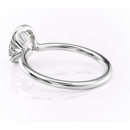 Inel de logodnă Alouette din aur Alb 14kt cu moissanite tăietură rotundă – Solitar rafinată pentru profil mediu | Personalizează și configurează gratuit online [4]