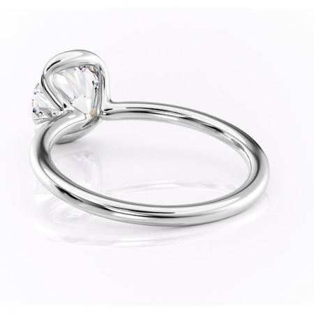 Inel de logodnă Alouette din aur Alb 14kt cu moissanite tăietură rotundă – Solitar rafinată pentru profil mediu | Personalizează și configurează gratuit online [3]