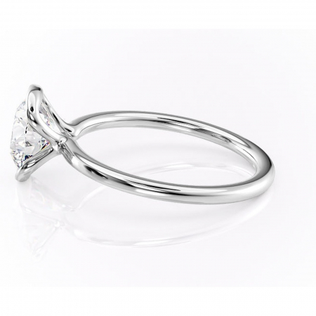 Inel de logodnă Alouette din aur Alb 14kt cu moissanite tăietură rotundă – Solitar rafinată pentru profil mediu | Personalizează și configurează gratuit online [5]