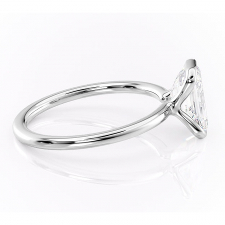 Inel de logodnă Alouette din aur Alb 14kt cu moissanite tăietură smarald – Solitar rafinată pentru profil mediu | Personalizează și configurează gratuit online [1]