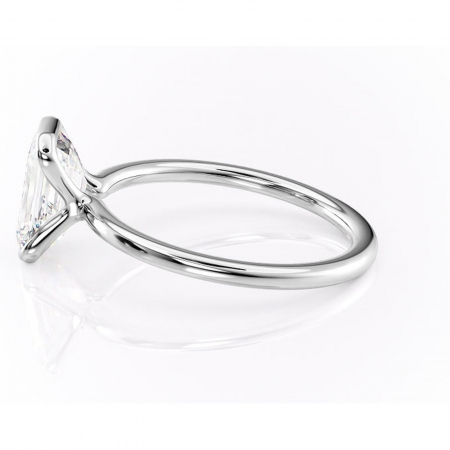 Inel de logodnă Alouette din aur Alb 14kt cu moissanite tăietură smarald – Solitar rafinată pentru profil mediu | Personalizează și configurează gratuit online [5]