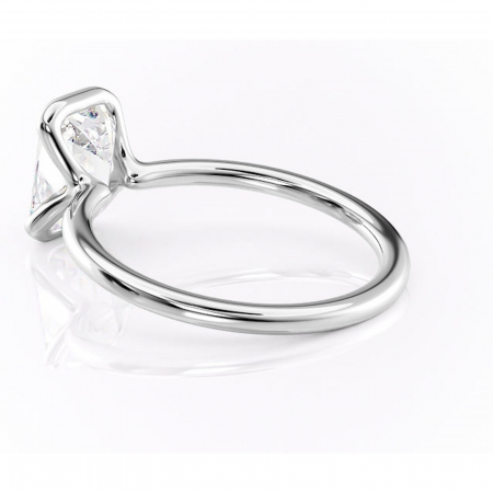 Inel de logodnă Alouette din aur Alb 14kt cu moissanite tăietură smarald – Solitar rafinată pentru profil mediu | Personalizează și configurează gratuit online [4]