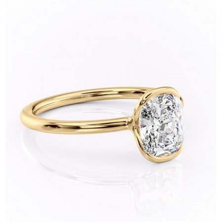 Aur galben - Inel de logodnă Alouette din aur Galben 14kt cu moissanite tăietură asscher – Solitar rafinată pentru profil mediu | Personalizează și configurează gratuit online