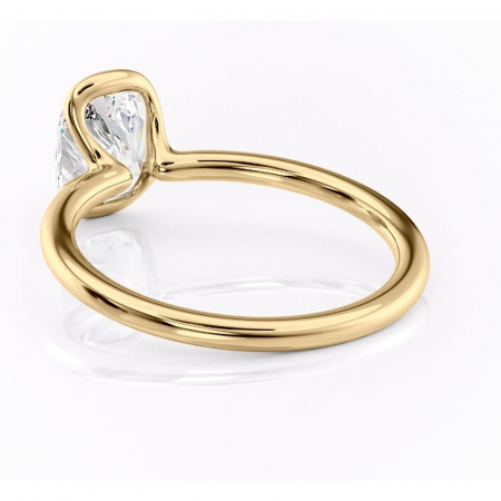 Inel de logodnă Alouette din aur Galben 14kt cu moissanite tăietură asscher – Solitar rafinată pentru profil mediu | Personalizează și configurează gratuit online [3]