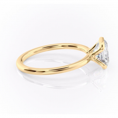 Inel de logodnă Alouette din aur Galben 14kt cu moissanite tăietură asscher – Solitar rafinată pentru profil mediu | Personalizează și configurează gratuit online [1]