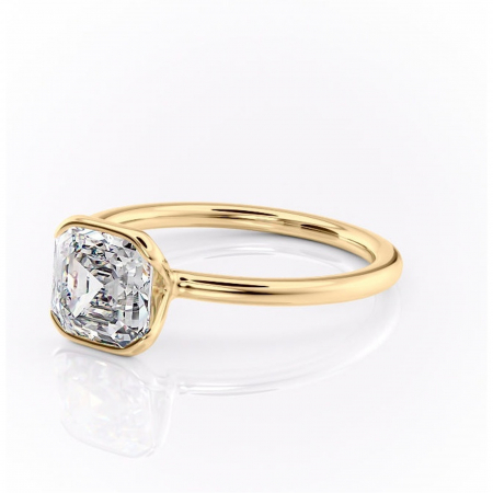 Inel de logodnă Alouette din aur Galben 14kt cu moissanite tăietură asscher – Solitar rafinată pentru profil mediu | Personalizează și configurează gratuit online [6]