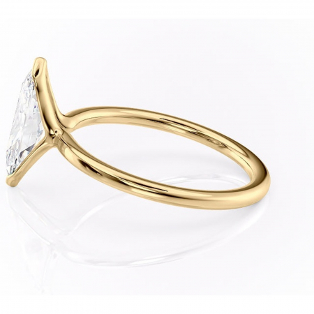 Inel de logodnă Alouette din aur Galben 18kt cu moissanite tăietură marquise – Solitar rafinată pentru profil mediu | Personalizează și configurează gratuit online [5]