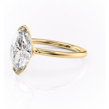 Inel de logodnă Alouette din aur Galben 18kt cu moissanite tăietură marquise – Solitar rafinată pentru profil mediu | Personalizează și configurează gratuit online [6]