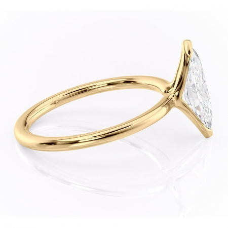 Inel de logodnă Alouette din aur Galben 18kt cu moissanite tăietură marquise – Solitar rafinată pentru profil mediu | Personalizează și configurează gratuit online [1]