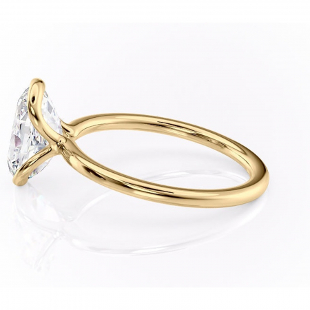 Inel de logodnă Alouette din aur Galben 18kt cu moissanite tăietură ovală – Solitar rafinată pentru profil mediu | Personalizează și configurează gratuit online [5]