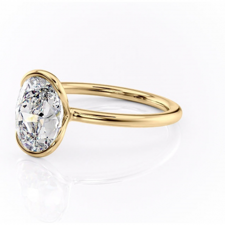 Inel de logodnă Alouette din aur Galben 18kt cu moissanite tăietură ovală – Solitar rafinată pentru profil mediu | Personalizează și configurează gratuit online [6]