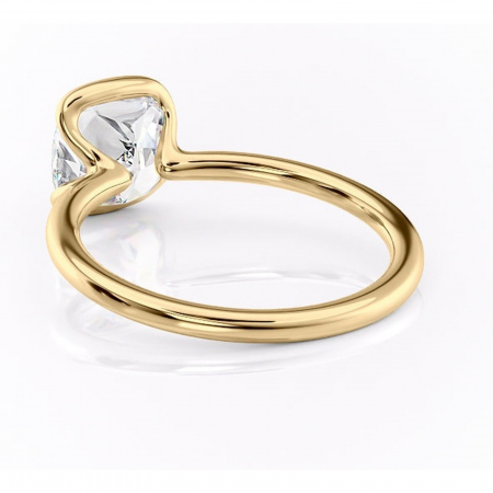 Inel de logodnă Alouette din aur Galben 14kt cu moissanite tăietură pernă – Solitar rafinată pentru profil mediu | Personalizează și configurează gratuit online [3]