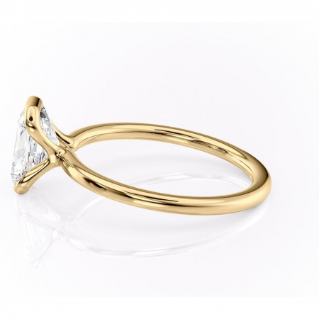 Inel de logodnă Alouette din aur Galben 14kt cu moissanite tăietură radiantă – Solitar rafinată pentru profil mediu | Personalizează și configurează gratuit online [5]