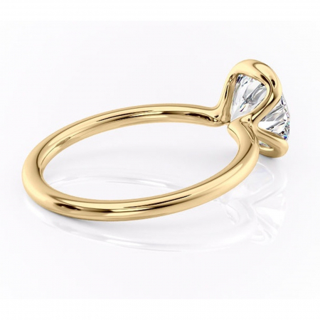 Inel de logodnă Alouette din aur Galben 14kt cu moissanite tăietură rotundă – Solitar rafinată pentru profil mediu | Personalizează și configurează gratuit online [2]