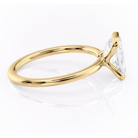 Inel de logodnă Alouette din aur Galben 18kt cu moissanite tăietură smarald – Solitar rafinată pentru profil mediu | Personalizează și configurează gratuit online [1]