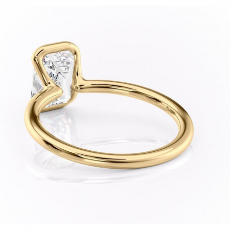 Inel de logodnă Alouette din aur Galben 18kt cu moissanite tăietură smarald – Solitar rafinată pentru profil mediu | Personalizează și configurează gratuit online [3]