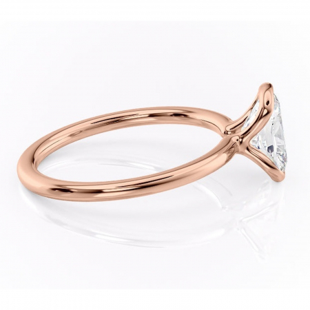 Inel de logodnă Alouette din aur Rose 14kt cu moissanite tăietură asscher – Solitar rafinată pentru profil mediu | Personalizează și configurează gratuit online [1]