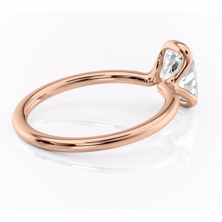 Inel de logodnă Alouette din aur Rose 14kt cu moissanite tăietură asscher – Solitar rafinată pentru profil mediu | Personalizează și configurează gratuit online [2]