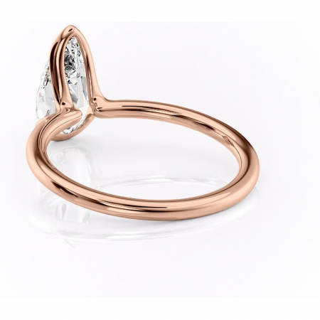 Inel de logodnă Alouette din aur Rose 14kt cu moissanite tăietură pară – Solitar rafinată pentru profil mediu | Personalizează și configurează gratuit online [3]