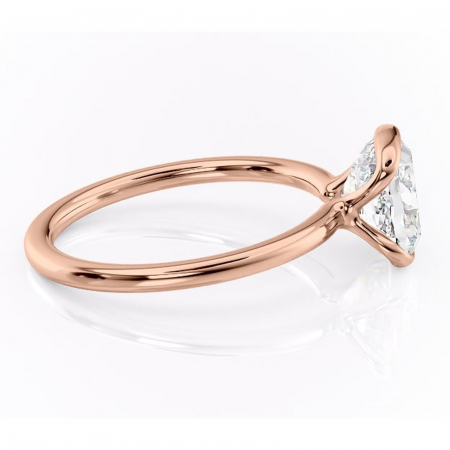 Inel de logodnă Alouette din aur Rose 18kt cu moissanite tăietură pernă – Solitar rafinată pentru profil mediu | Personalizează și configurează gratuit online [1]