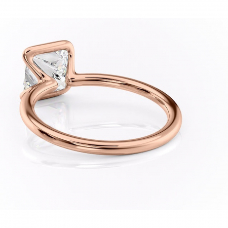 Inel de logodnă Alouette din aur Rose 14kt cu moissanite tăietură princess – Solitar rafinată pentru profil mediu | Personalizează și configurează gratuit online [3]