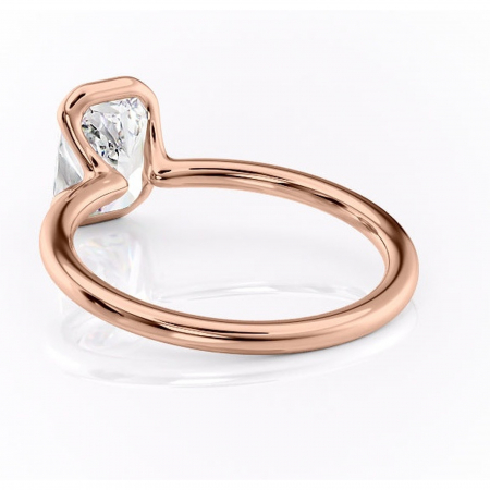 Inel de logodnă Alouette din aur Rose 14kt cu moissanite tăietură radiantă – Solitar rafinată pentru profil mediu | Personalizează și configurează gratuit online [3]