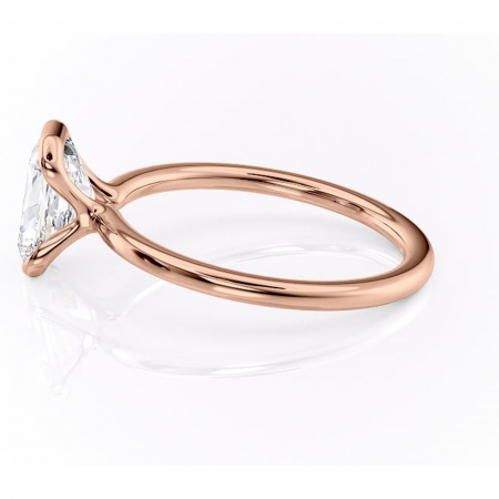 Inel de logodnă Alouette din aur Rose 14kt cu moissanite tăietură radiantă – Solitar rafinată pentru profil mediu | Personalizează și configurează gratuit online [5]