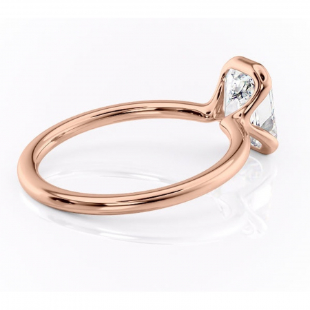 Inel de logodnă Alouette din aur Rose 14kt cu moissanite tăietură radiantă – Solitar rafinată pentru profil mediu | Personalizează și configurează gratuit online [2]