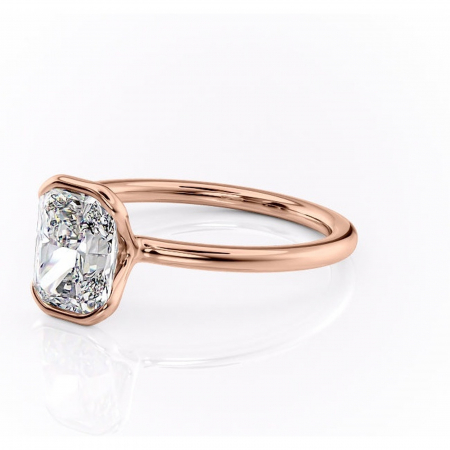 Inel de logodnă Alouette din aur Rose 14kt cu moissanite tăietură radiantă – Solitar rafinată pentru profil mediu | Personalizează și configurează gratuit online [6]