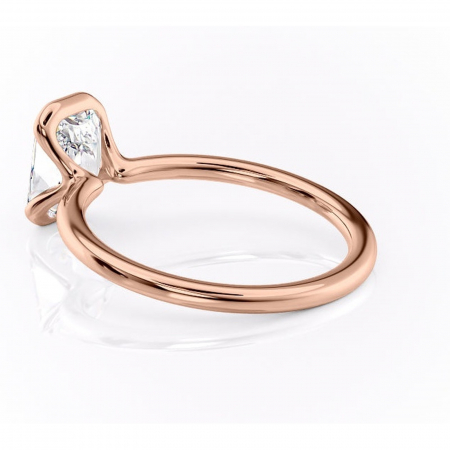 Inel de logodnă Alouette din aur Rose 14kt cu moissanite tăietură radiantă – Solitar rafinată pentru profil mediu | Personalizează și configurează gratuit online [4]