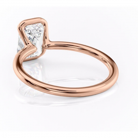 Inel de logodnă Alouette din aur Rose 18kt cu moissanite tăietură smarald – Solitar rafinată pentru profil mediu | Personalizează și configurează gratuit online [3]