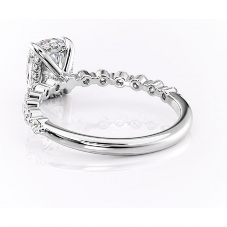 Inel de logodnă Amara din aur Alb 14kt cu moissanite tăietură asscher – Pietre laterale rafinată pentru profil înalt | Personalizează și configurează gratuit online [3]