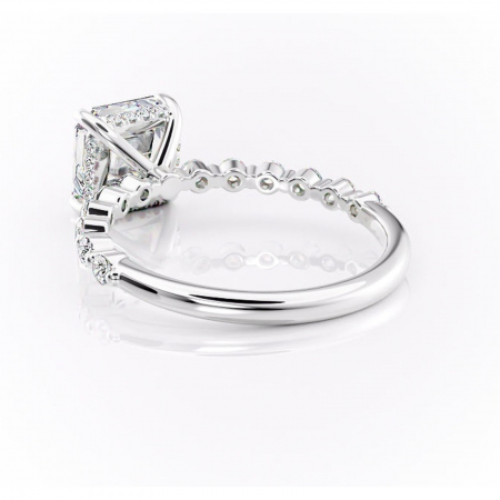 Inel de logodnă Amara din aur Alb 14kt cu moissanite tăietură asscher – Pietre laterale rafinată pentru profil înalt | Personalizează și configurează gratuit online [3]