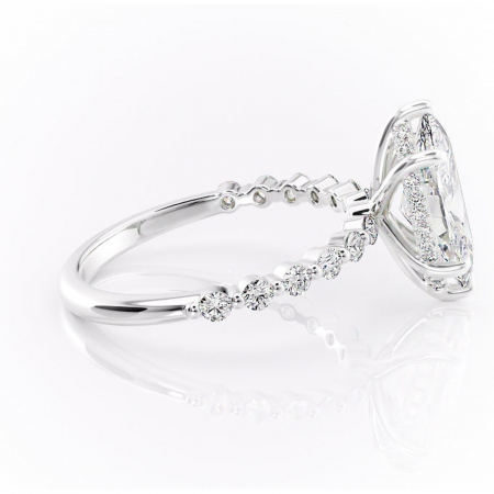 Inel de logodnă Amara din aur Alb 14kt cu moissanite tăietură marquise – Pietre laterale rafinată pentru profil înalt | Personalizează și configurează gratuit online [1]