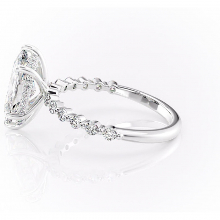 Inel de logodnă Amara din aur Alb 14kt cu moissanite tăietură marquise – Pietre laterale rafinată pentru profil înalt | Personalizează și configurează gratuit online [5]