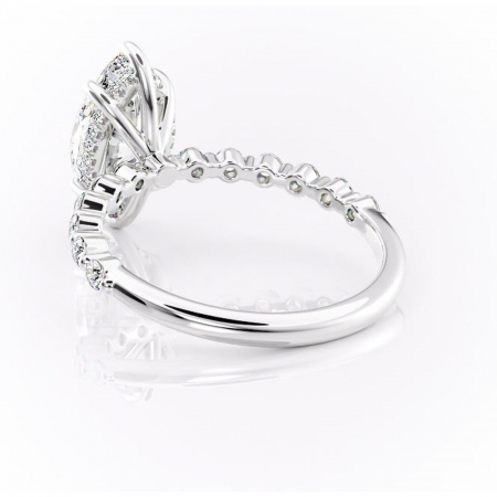 Inel de logodnă Amara din aur Alb 14kt cu moissanite tăietură marquise – Pietre laterale rafinată pentru profil înalt | Personalizează și configurează gratuit online [3]