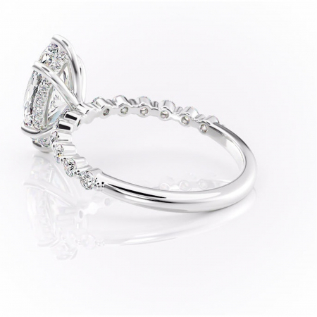 Inel de logodnă Amara din aur Alb 14kt cu moissanite tăietură marquise – Pietre laterale rafinată pentru profil înalt | Personalizează și configurează gratuit online [4]
