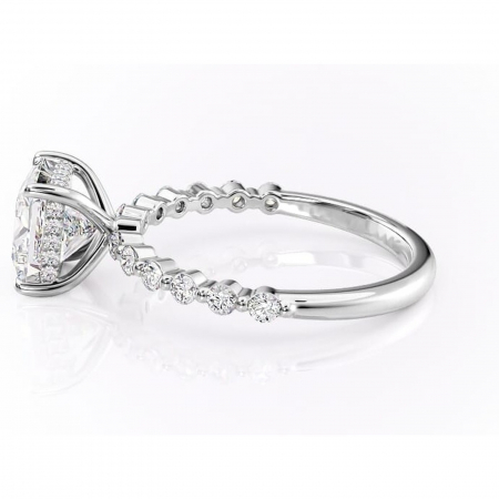 Inel de logodnă Amara din aur Alb 18kt cu moissanite tăietură princess – Pietre laterale rafinată pentru profil înalt | Personalizează și configurează gratuit online [5]