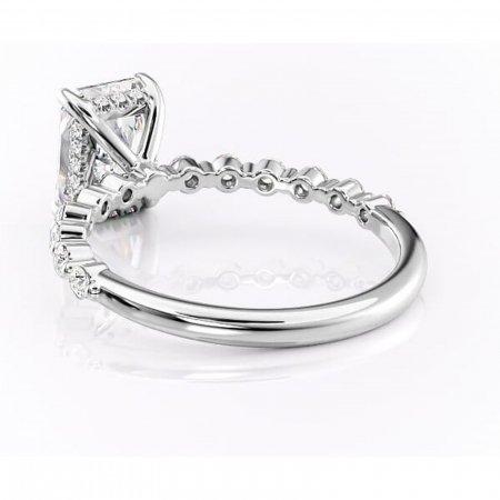 Inel de logodnă Amara din aur Alb 14kt cu moissanite tăietură radiantă – Pietre laterale rafinată pentru profil înalt | Personalizează și configurează gratuit online [3]