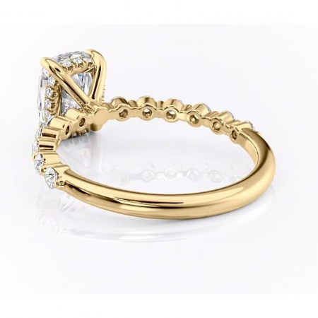 Inel de logodnă Amara din aur Galben 14kt cu moissanite tăietură asscher – Pietre laterale rafinată pentru profil înalt | Personalizează și configurează gratuit online [3]