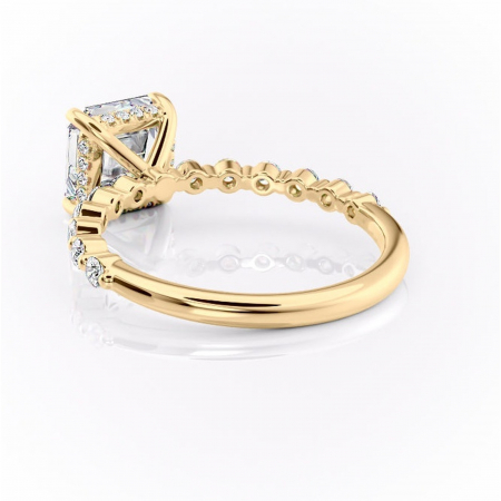 Inel de logodnă Amara din aur Galben 14kt cu moissanite tăietură asscher – Pietre laterale rafinată pentru profil înalt | Personalizează și configurează gratuit online [3]