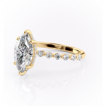 Inel de logodnă Amara din aur Galben 14kt cu moissanite tăietură marquise – Pietre laterale rafinată pentru profil înalt | Personalizează și configurează gratuit online [6]