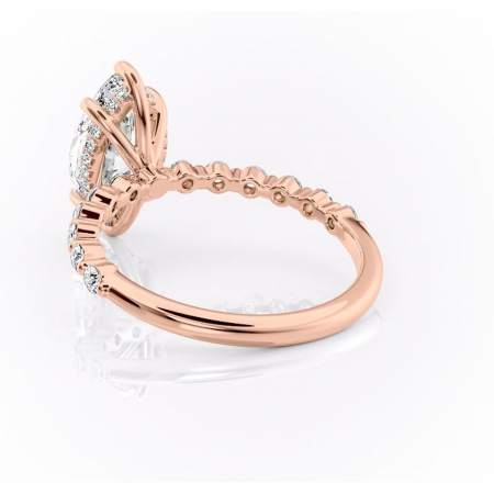 Inel de logodnă Amara din aur Rose 14kt cu moissanite tăietură marquise – Pietre laterale rafinată pentru profil înalt | Personalizează și configurează gratuit online [3]